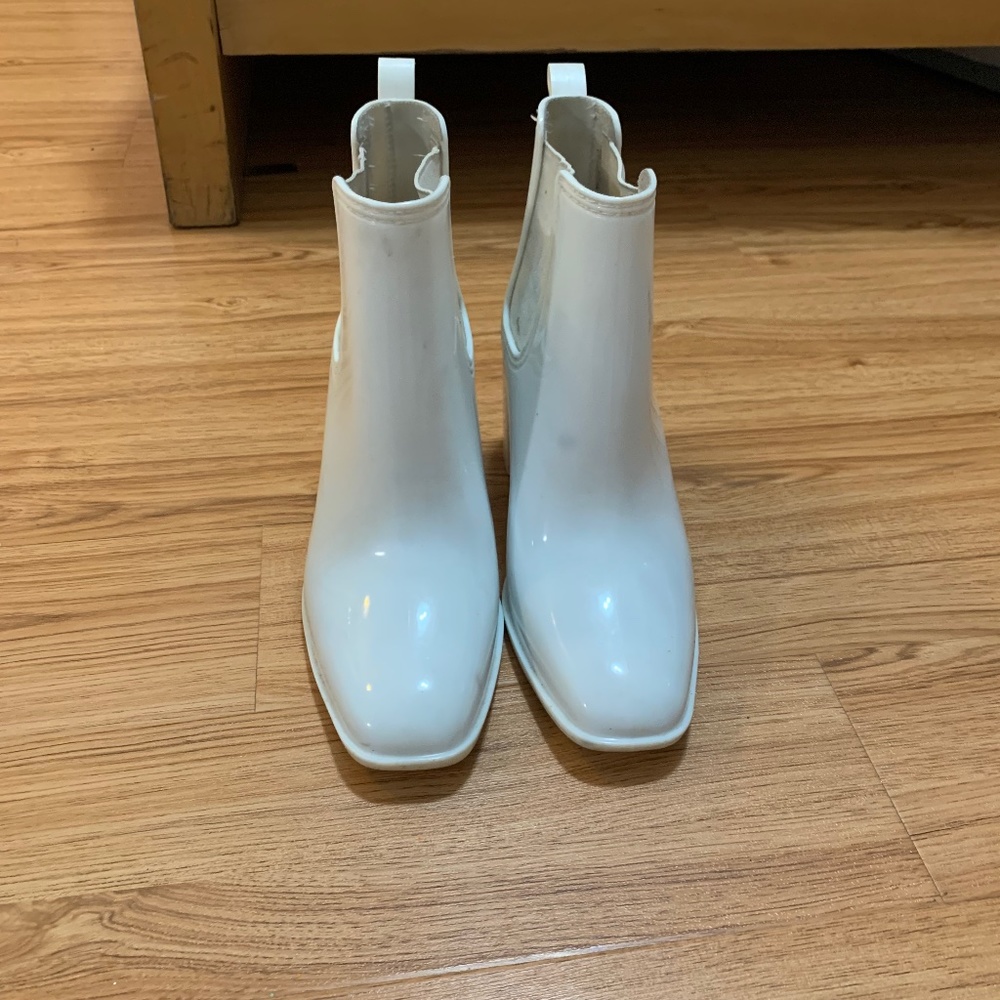 Jeffrey Campbell white rain boots